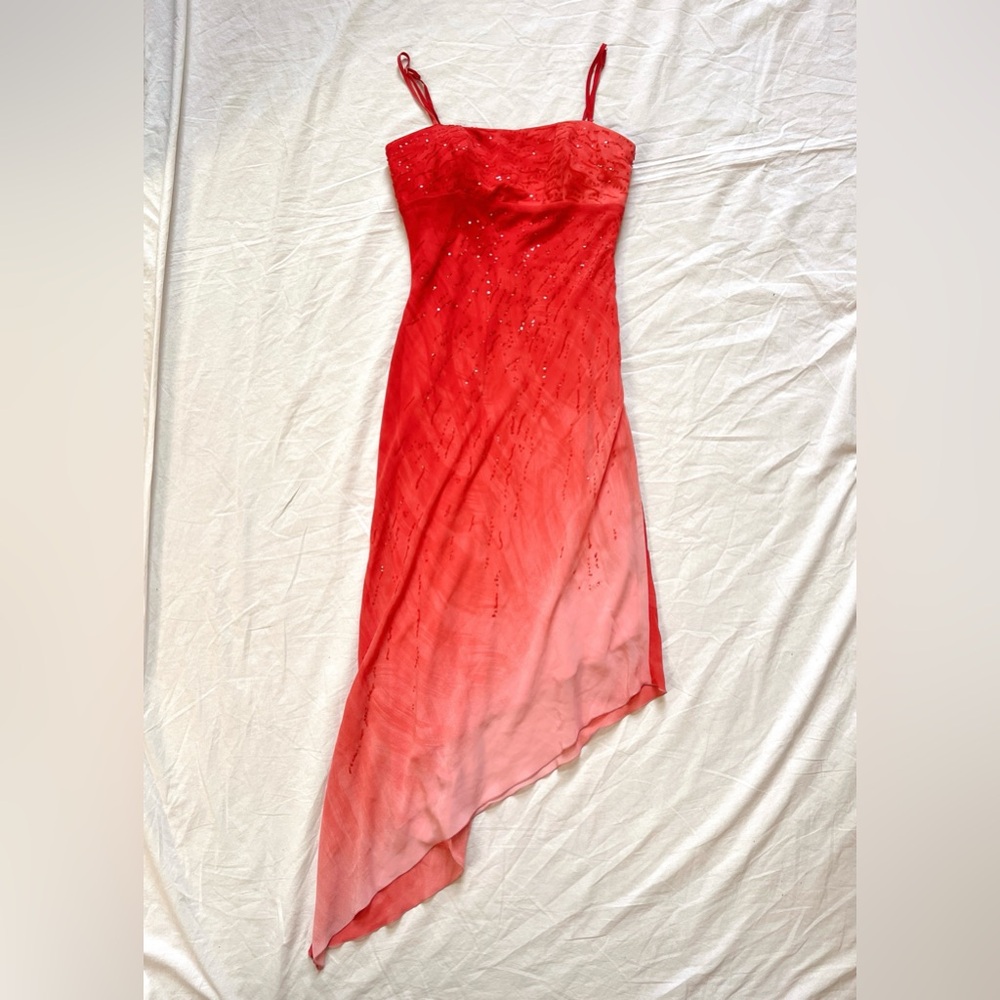 Minelli sparkly asymmetrical hem dress